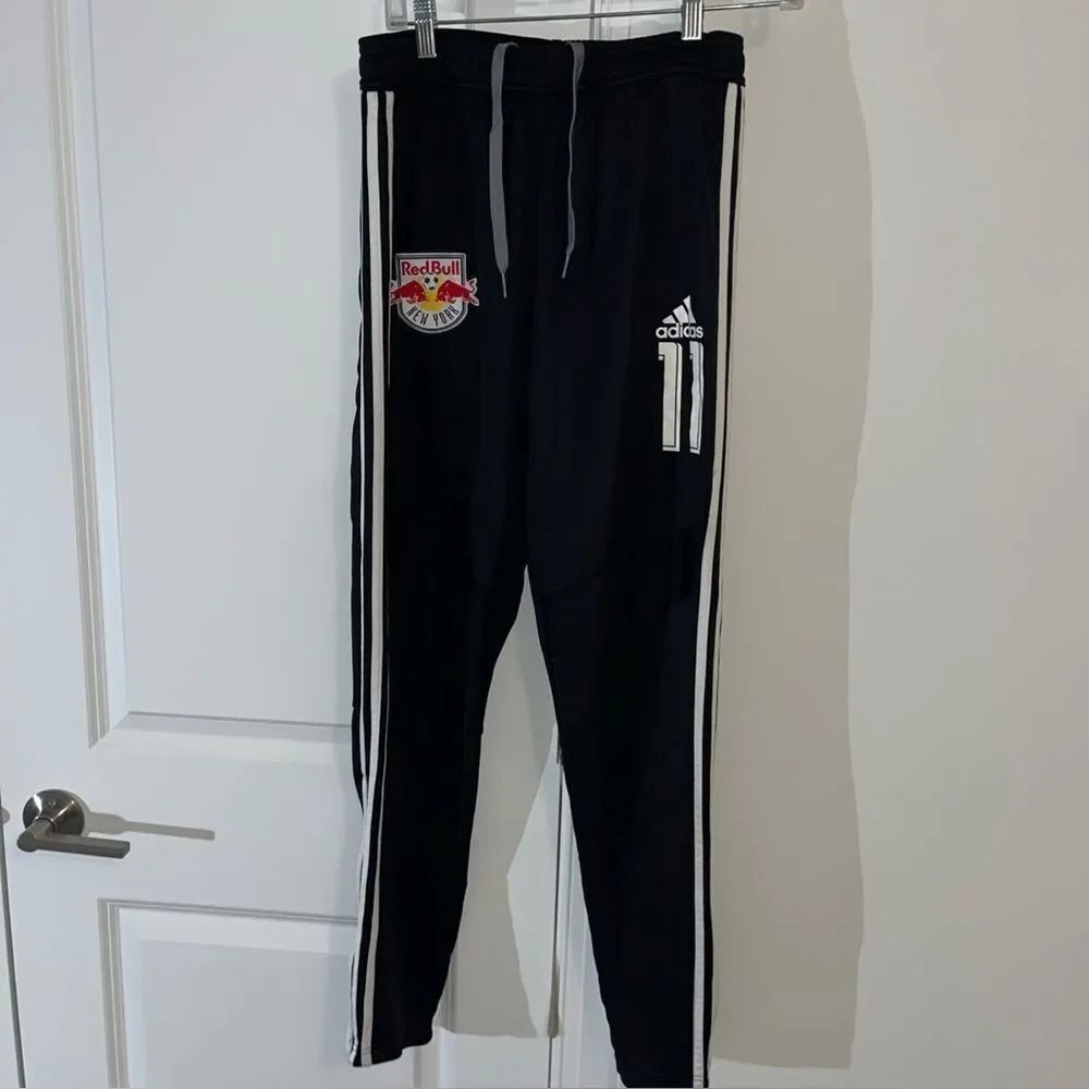 New York Red Bulls Adidas MLS Soccer Warmup Joggers Pants Black #11 Elias Manoel